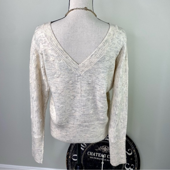 William Rast Alpaca mix gray v- back knit dot sweater size S - Picture 8 of 10